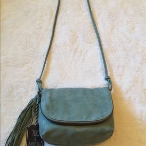 Blue suede purse